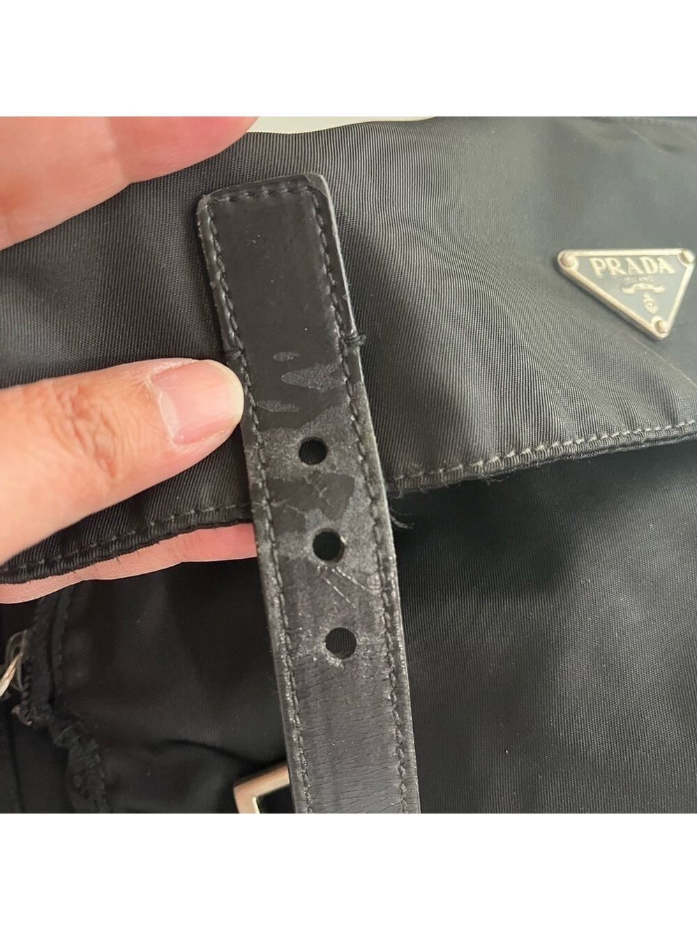 Prada Black Nylon Crossbody Messenger with Buckle Detail - Picture 11 of 16